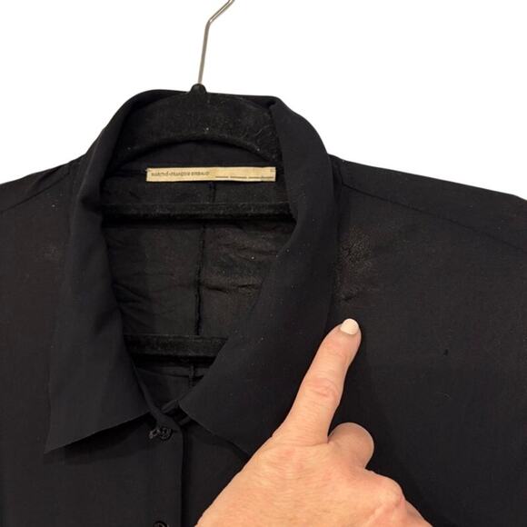 Marithe Francois Girbaud Womens Top Button Up Long Sleeve Size 6 Y2K Black - Picture 3 of 13